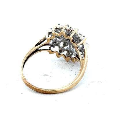 9ct yellow gold diamond ring in size M1/2, featuring a sparkling diamond setting, weighing 2.4 grams.