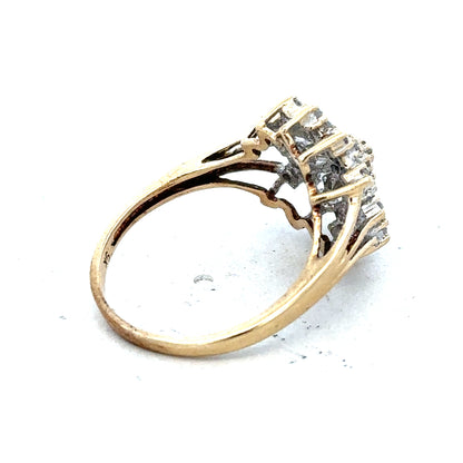 9ct yellow gold diamond ring in size M1/2, featuring a sparkling diamond setting and weighing 2.4 grams.