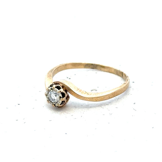 9ct yellow gold diamond ring size M1/2 with sparkling diamonds, showcasing a fine unbranded jewelry piece.