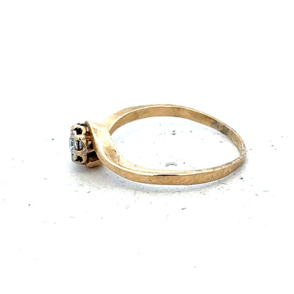 9ct yellow gold diamond ring in size M1/2, featuring a sparkling diamond set in a classic band.