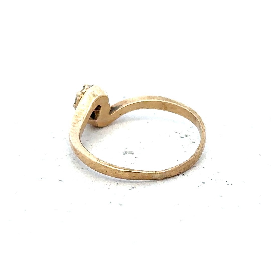 9ct yellow gold diamond ring in size M1/2, featuring a sparkling diamond setting and elegant design.