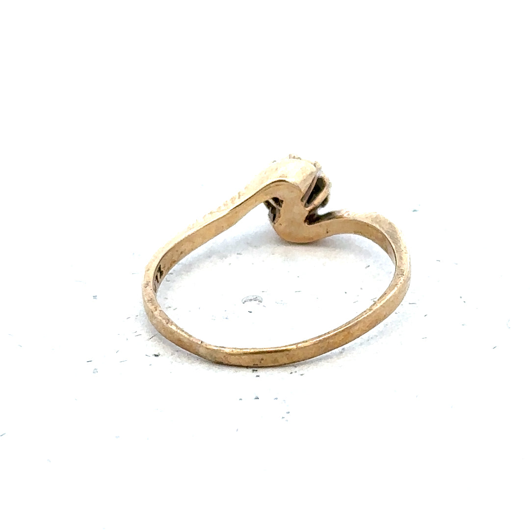 9ct yellow gold diamond ring in size M1/2, featuring a sparkling diamond set in a classic gold band.