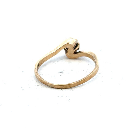 9ct yellow gold diamond ring in size M1/2, featuring a sparkling diamond set in a classic gold band.