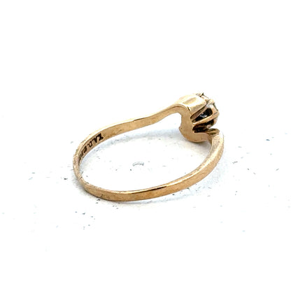 9ct yellow gold diamond ring in size M1/2 with sparkling diamonds, showcasing elegant jewelry craftsmanship.