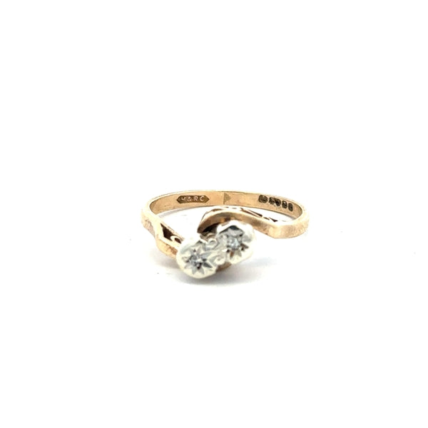 9ct yellow gold diamond ring in size M1/2, featuring a sparkling diamond, unbranded jewelry, elegant and classic design.