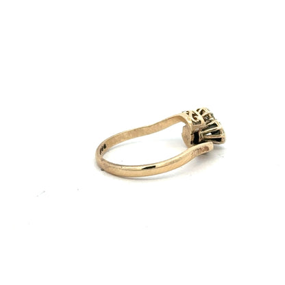 9ct yellow gold diamond ring in size M1/2, featuring a sparkling diamond and elegant design.