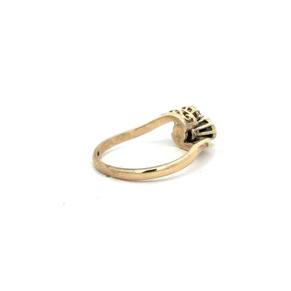 9ct yellow gold diamond ring size M1/2 with sparkling diamonds, showcasing elegant craftsmanship and classic design.