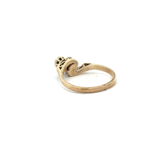 9ct yellow gold diamond ring size M1/2, elegant jewelry with sparkling diamonds and sleek band design.