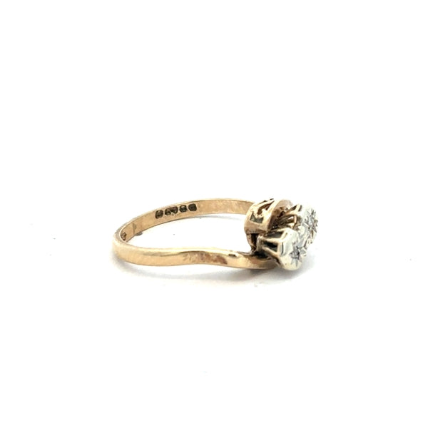 9ct yellow gold diamond ring in size M1/2, featuring a sparkling diamond, unbranded jewelry displayed on a neutral background.