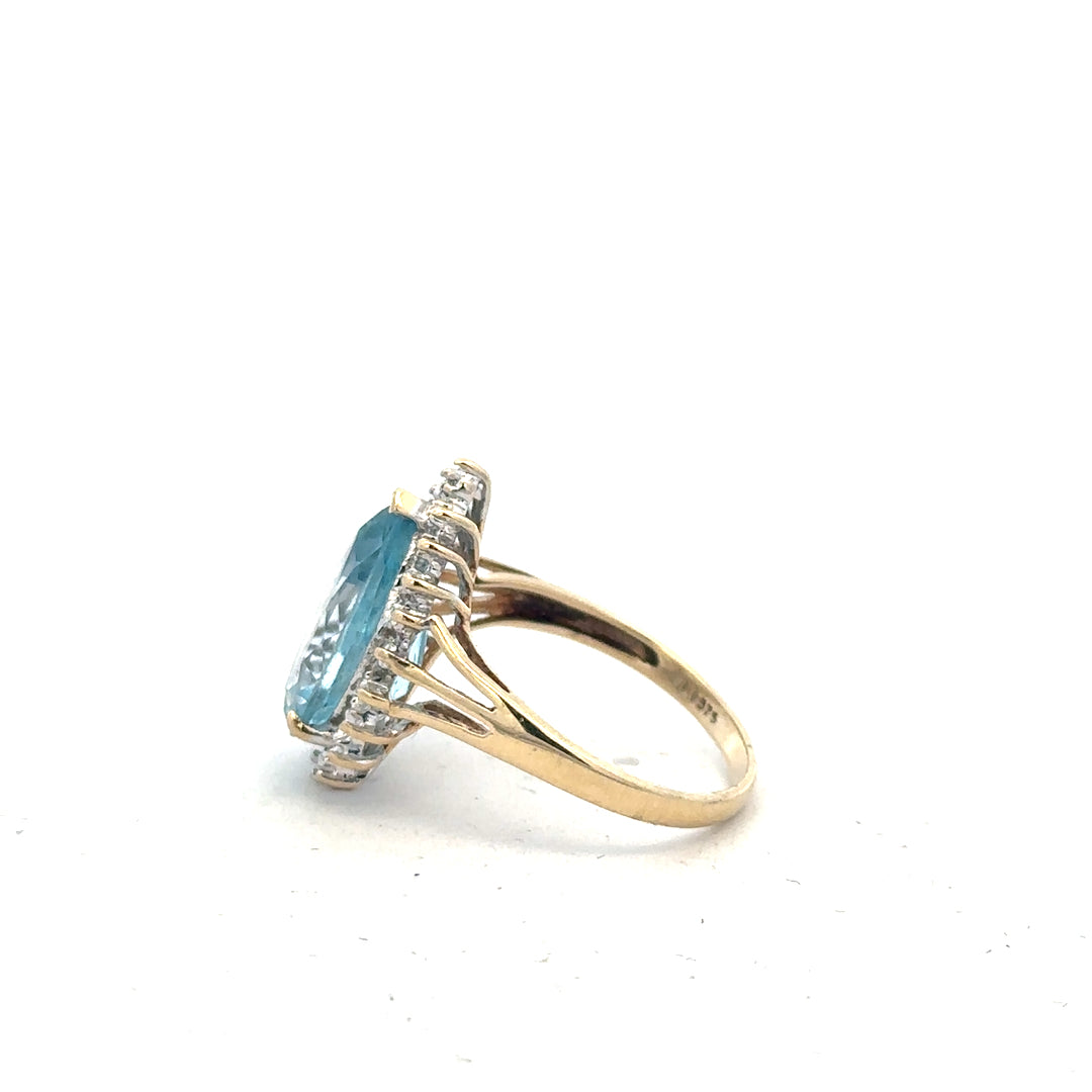 9ct yellow gold diamond ring in size M1/2, featuring a sparkling diamond setting and a polished band.