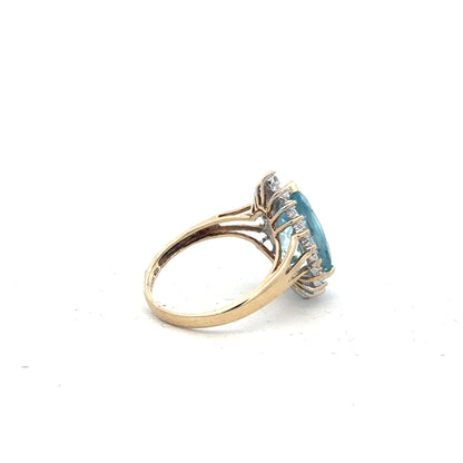 9ct yellow gold diamond ring in size M1/2 with sparkling diamonds, featuring a classic design and unbranded craftsmanship.