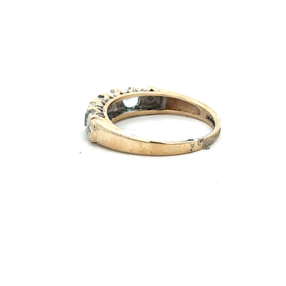 9ct yellow gold diamond ring in size M1/2, featuring sparkling diamonds and a sleek band design.