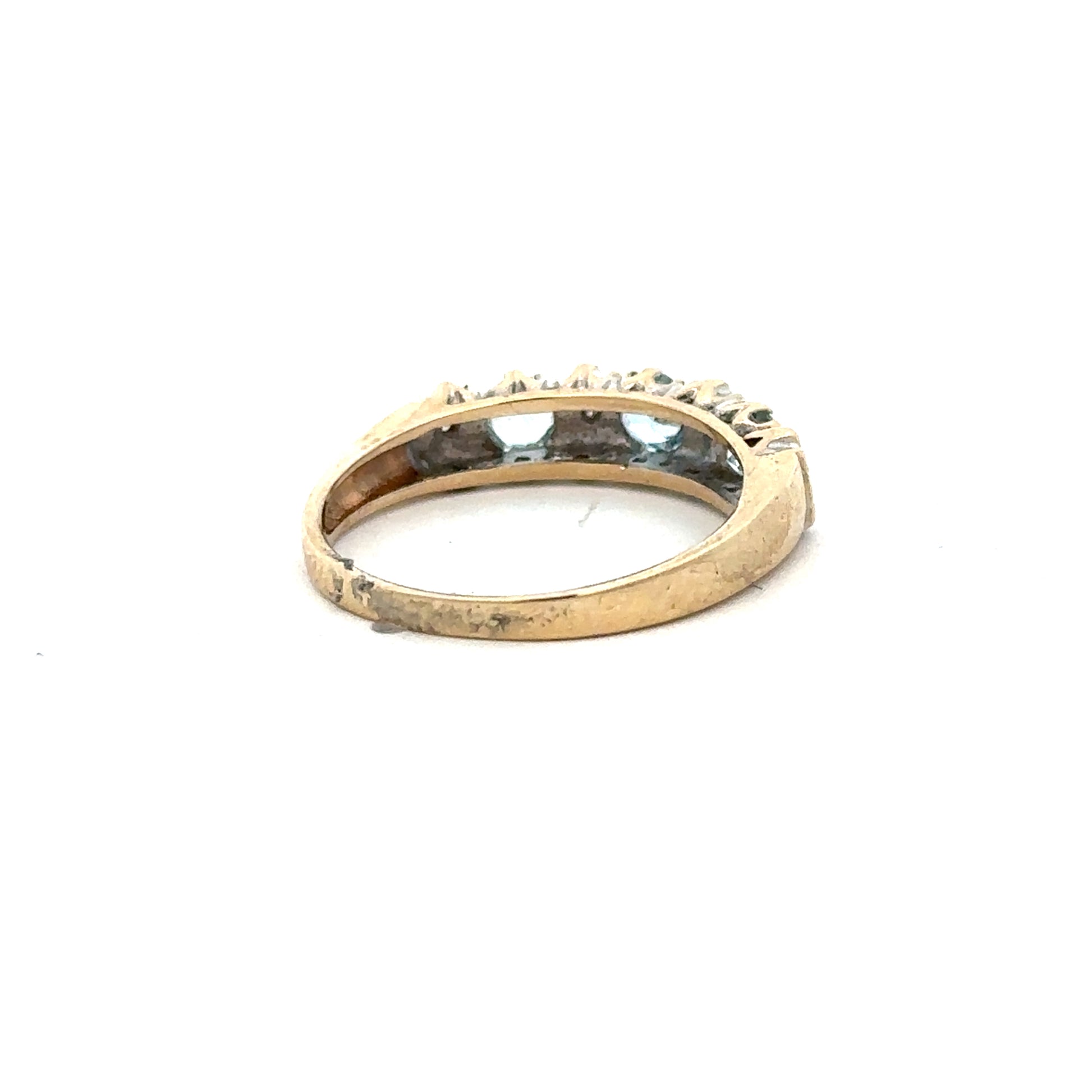 9ct yellow gold diamond ring in size M1/2 featuring sparkling diamonds on a sleek band.