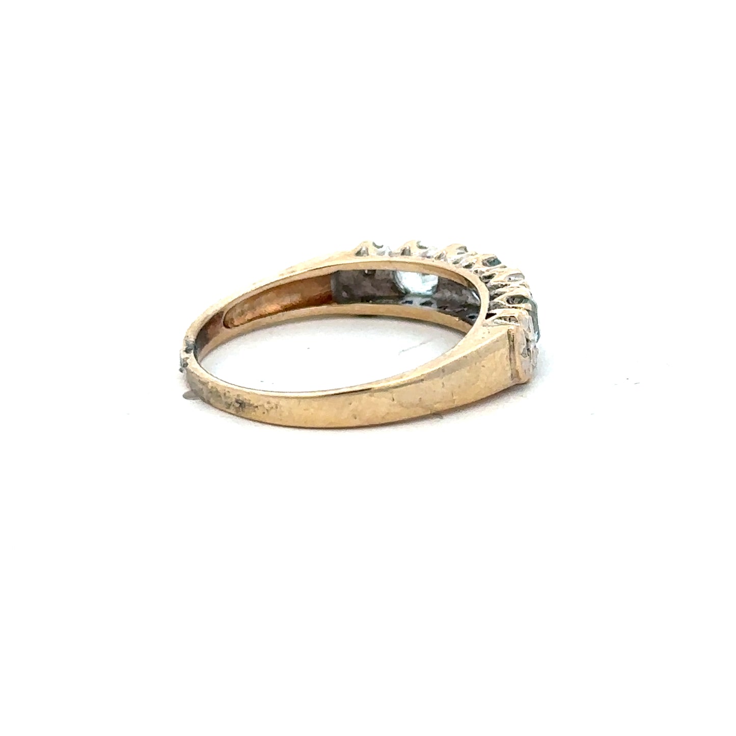 9ct yellow gold diamond ring size M1/2 with sparkling diamonds, featuring a classic design, unbranded jewelry image.