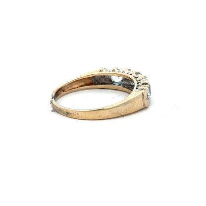 9ct yellow gold diamond ring size M1/2 with sparkling diamonds, featuring a classic design, unbranded jewelry image.