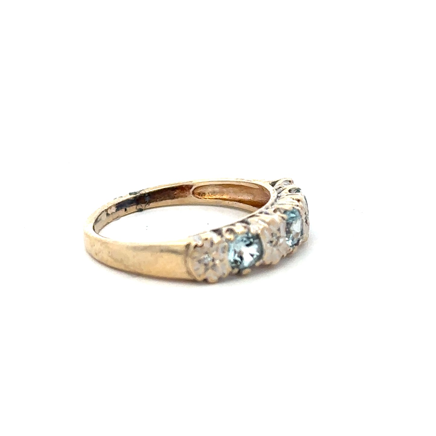9ct yellow gold diamond ring in size M1/2, featuring sparkling diamonds on an elegant unbranded jewelry piece.