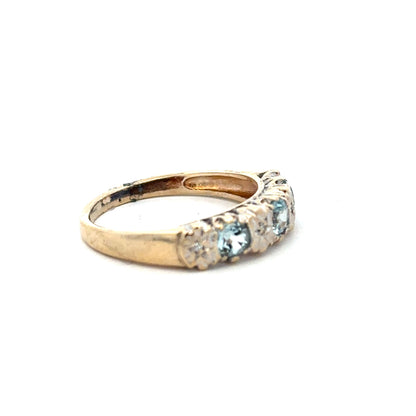 9ct yellow gold diamond ring in size M1/2, featuring sparkling diamonds on an elegant unbranded jewelry piece.