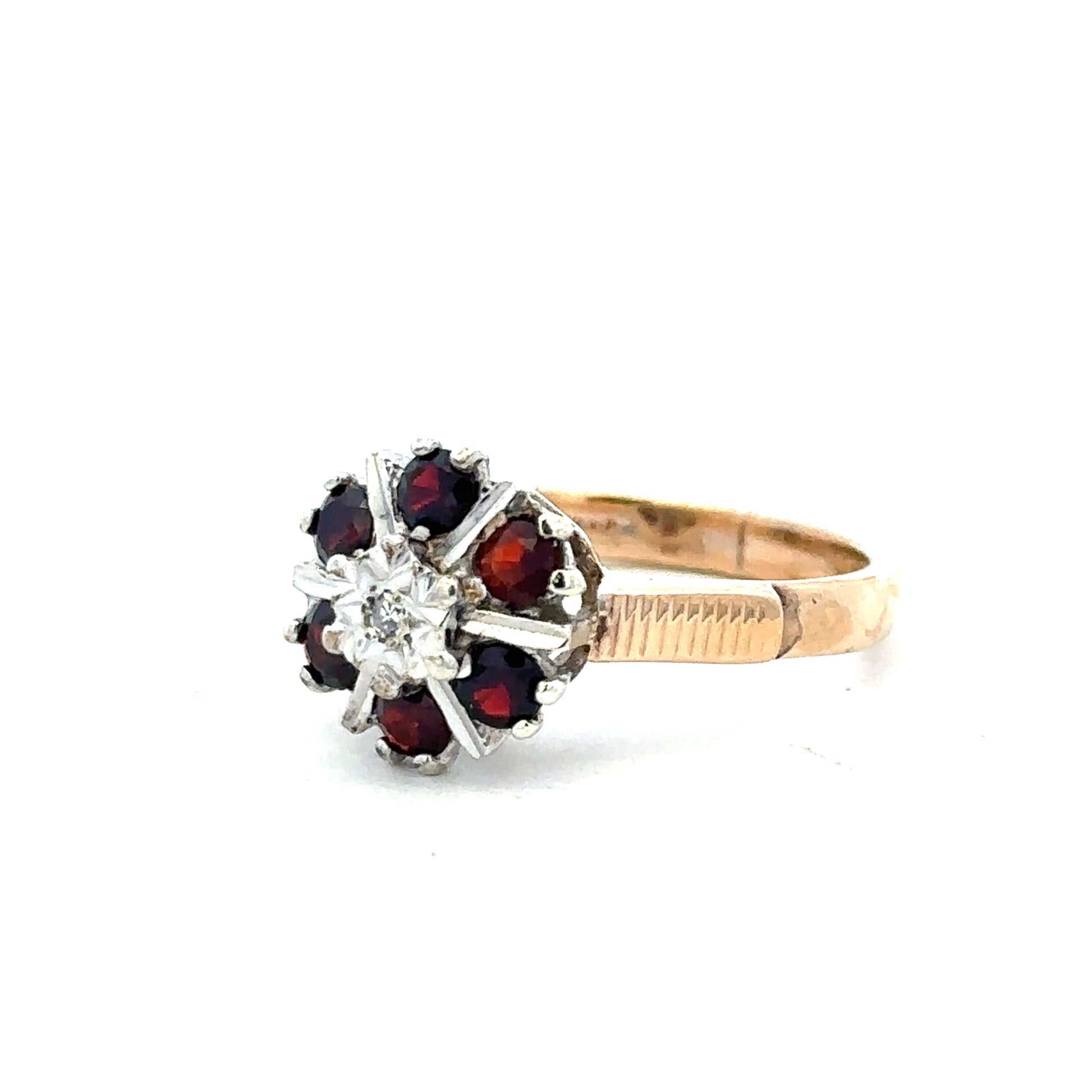 9ct yellow gold diamond ring in size M1/2, featuring a sparkling diamond setting and elegant design.
