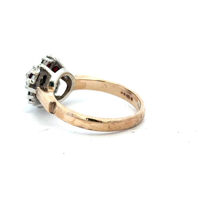 9ct yellow gold diamond ring in size M1/2, featuring a sparkling diamond setting, unbranded jewelry piece.