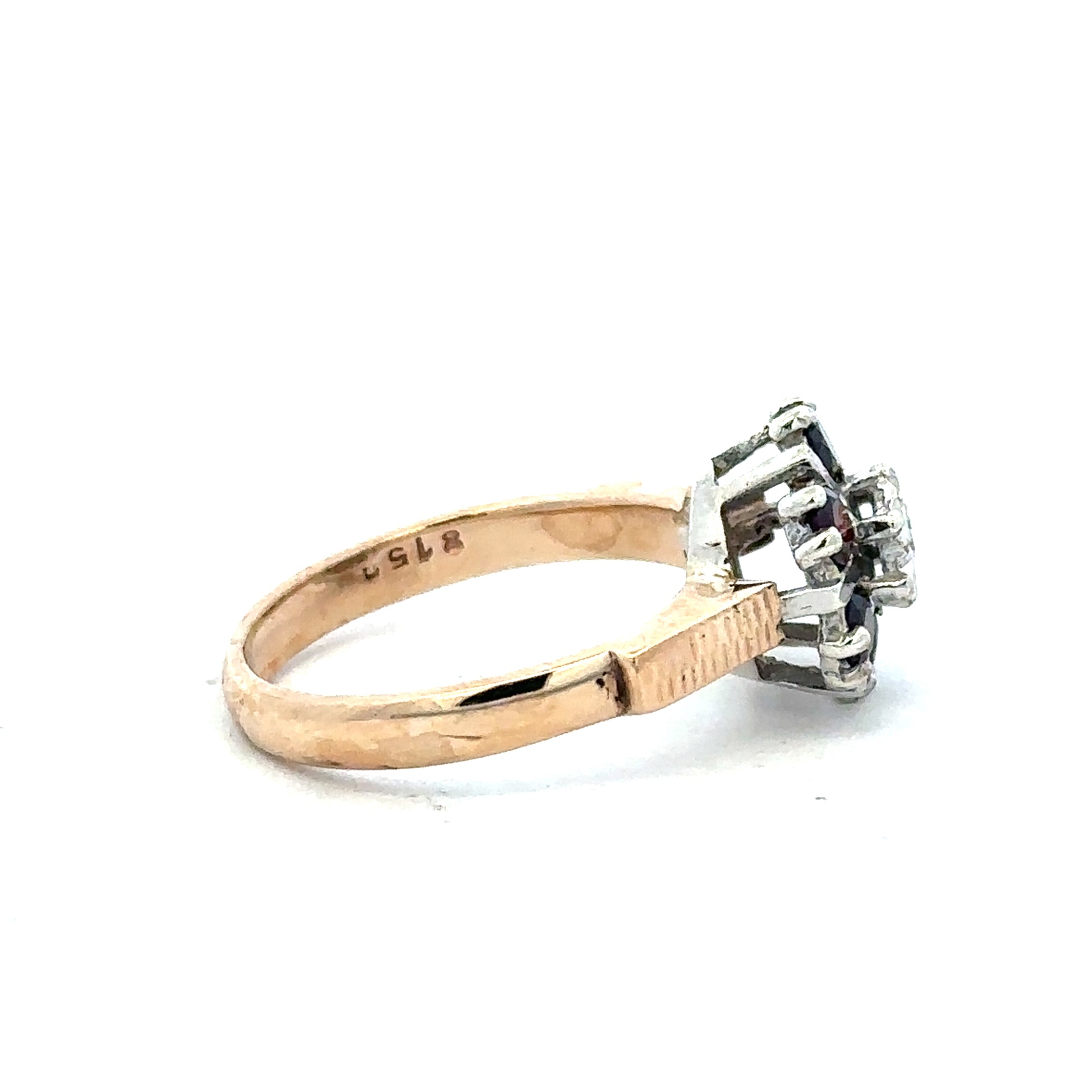 9ct yellow gold diamond ring size M1/2 with sparkling diamonds, featuring a classic design, unbranded jewelry for elegant wear.