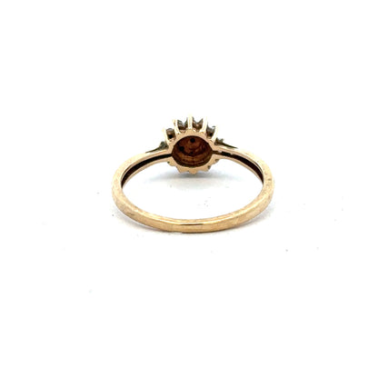 9ct yellow gold diamond ring size M1/2, unbranded, with sparkling diamonds and a sleek band design.