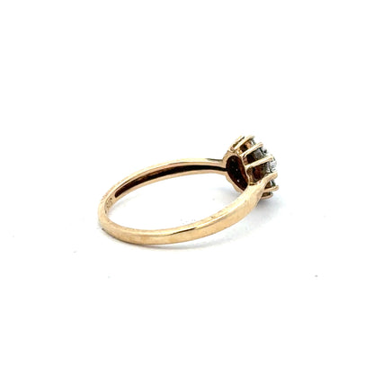 9ct yellow gold diamond ring in size M½ featuring a sparkling diamond setting, unbranded jewelry piece for elegant wear.