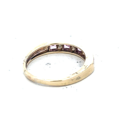 9ct yellow gold diamond ring in size N with sparkling diamonds, showcasing elegant craftsmanship and classic jewelry design.