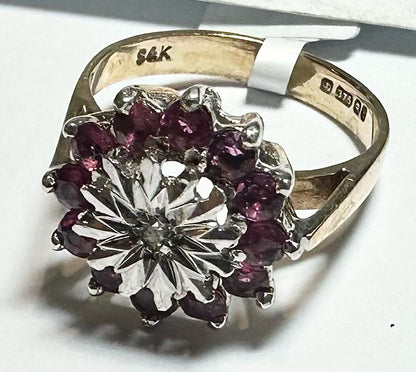 9ct yellow gold diamond ring in size N with sparkling diamonds, showcasing elegant jewelry design.