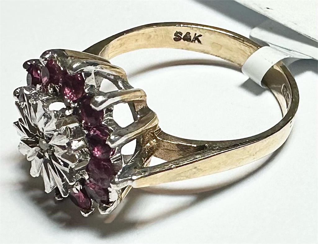 9ct yellow gold diamond ring in size N with sparkling diamonds, showcasing a elegant jewelry design.