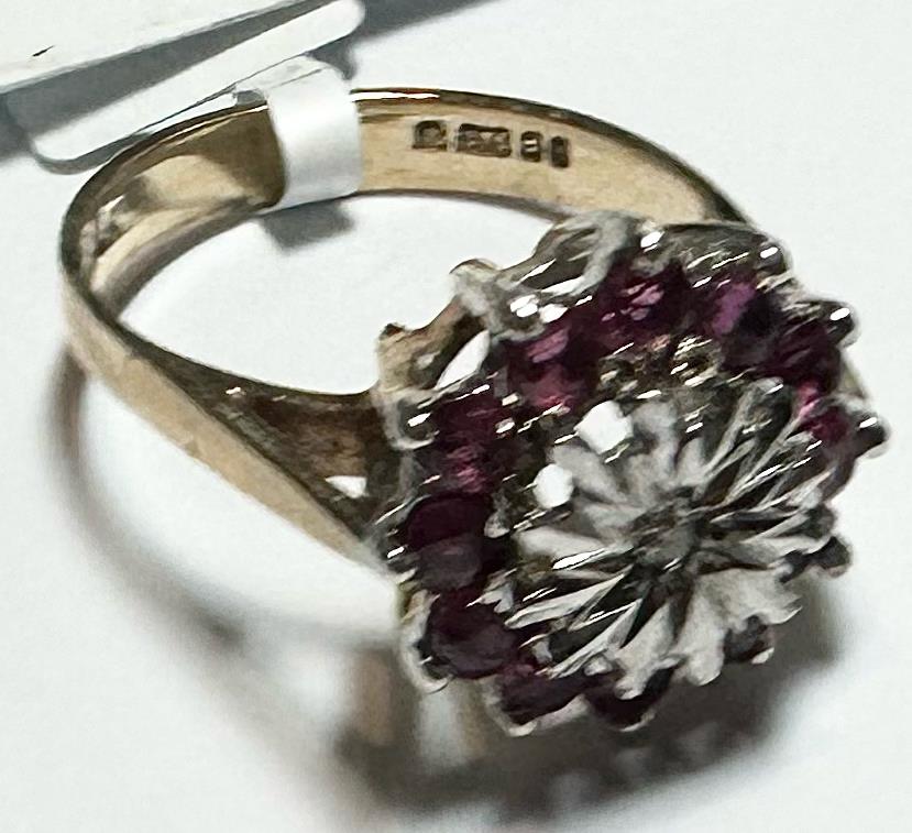 9ct yellow gold diamond ring in size N featuring a sparkling diamond setting and a sleek band design.