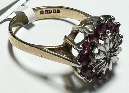 9ct yellow gold diamond ring in size N, featuring a sparkling diamond setting, unbranded jewelry piece on a neutral background.