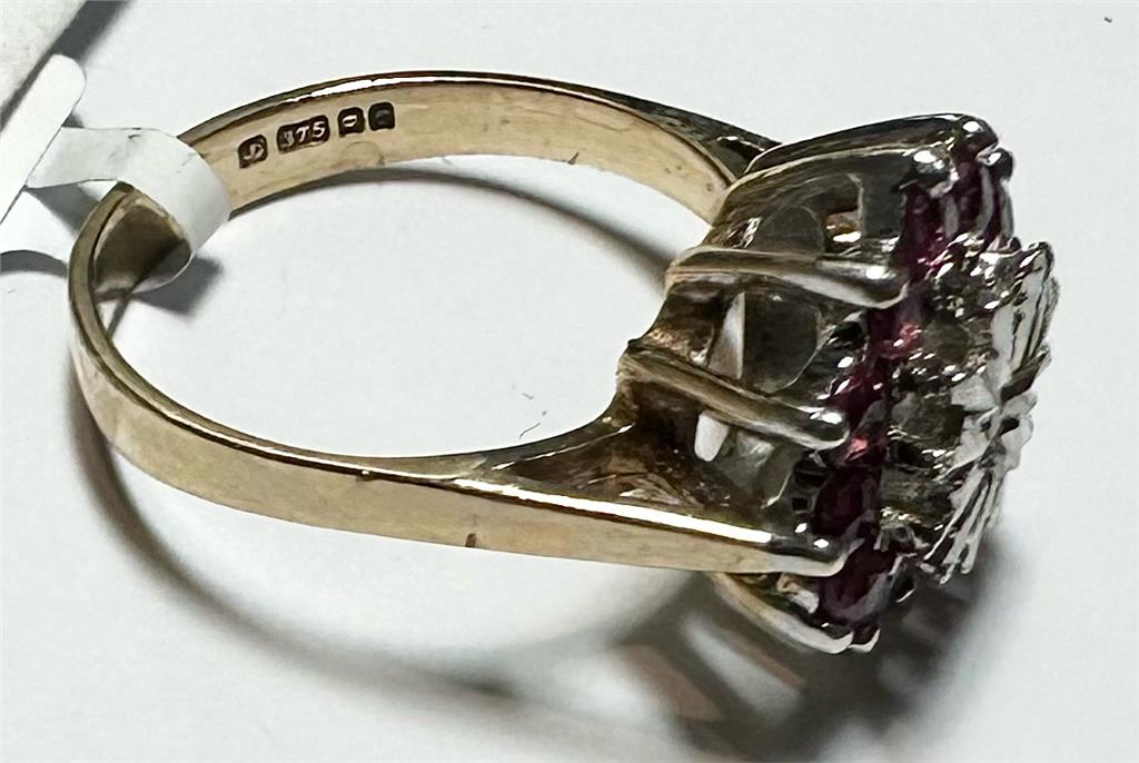 9ct yellow gold diamond ring in size N with sparkling diamonds, showcasing a classic and elegant jewelry design.