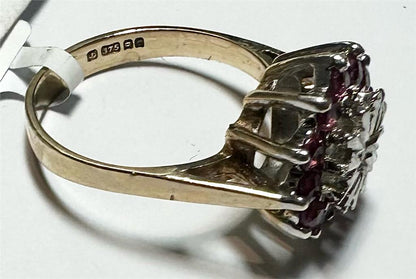 9ct yellow gold diamond ring in size N with sparkling diamonds, showcasing a classic and elegant jewelry design.