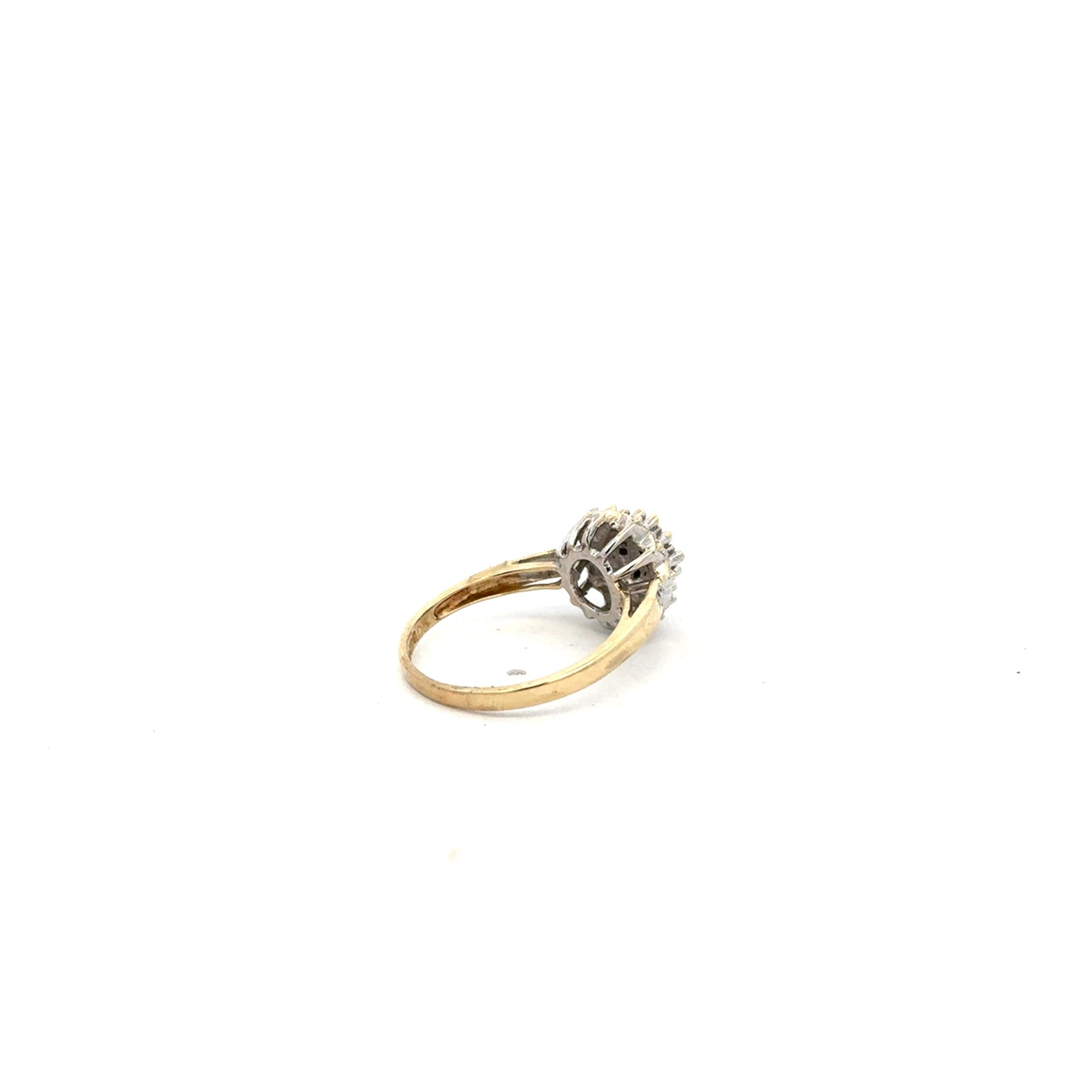 9ct yellow gold diamond ring in size N, featuring a sparkling diamond setting and a sleek, elegant design.