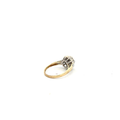 9ct yellow gold diamond ring in size N, featuring a sparkling diamond setting and a sleek, elegant design.