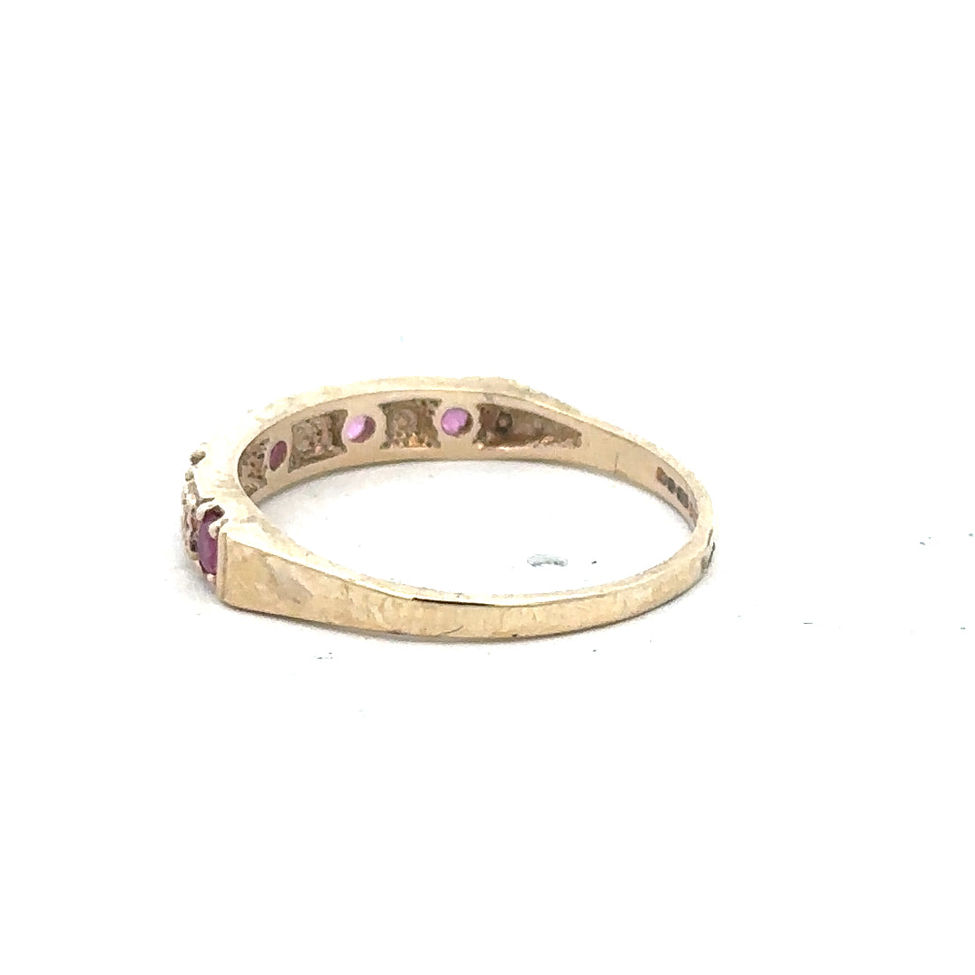 9ct yellow gold diamond ring in size N with sparkling diamonds, unbranded jewelry piece showcasing elegant design.