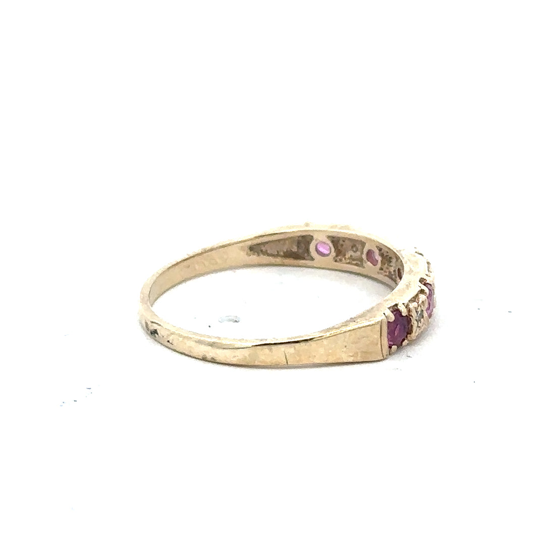 9ct yellow gold diamond ring in size N with sparkling diamonds, unbranded jewelry showcasing elegant craftsmanship.