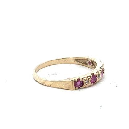 9ct yellow gold diamond ring in size N with sparkling diamonds, showcasing elegant jewelry design.