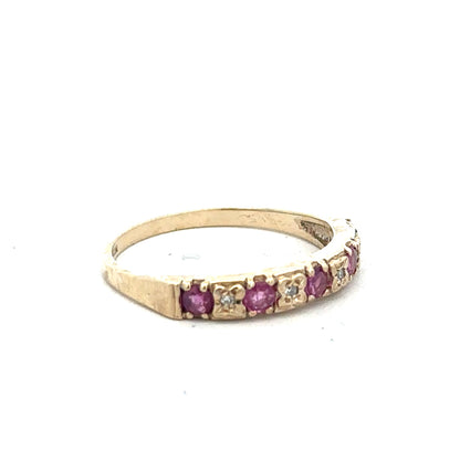9ct yellow gold diamond ring, size N, featuring a sparkling central diamond and elegant band design.