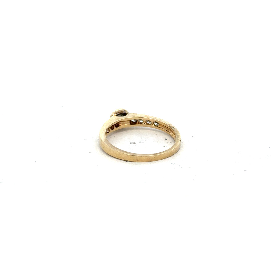 9ct yellow gold diamond ring in size N featuring a sparkling diamond, unbranded jewelry for elegant occasions.