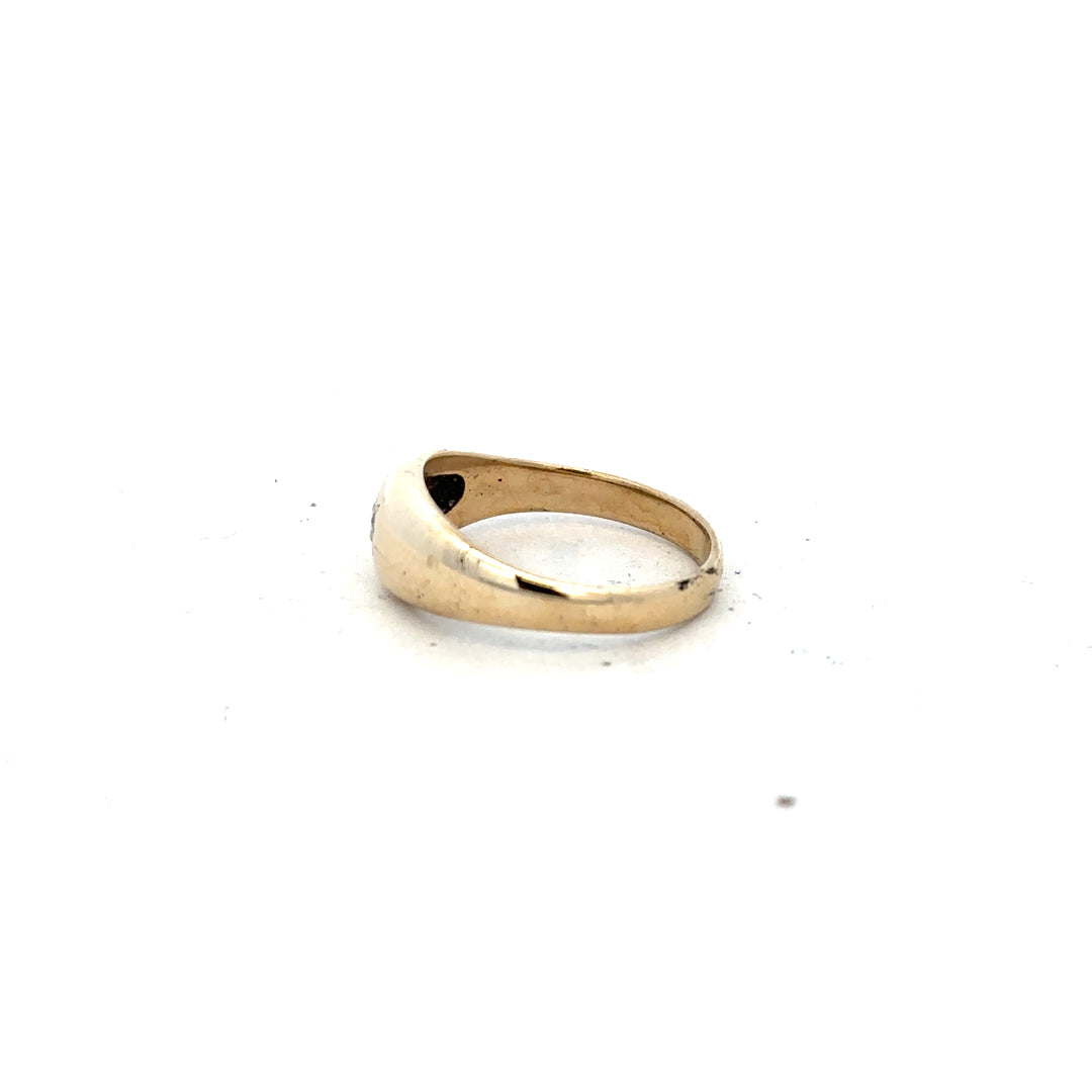9ct yellow gold diamond ring in size N with sparkling diamonds, showcasing elegant craftsmanship and classic jewelry design.
