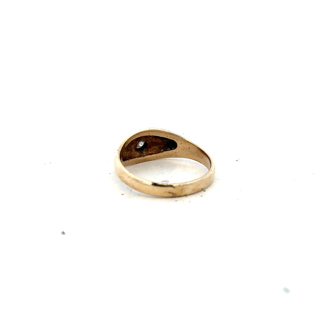 9ct yellow gold diamond ring in size N with sparkling diamonds, showcasing a classic and elegant jewelry design.