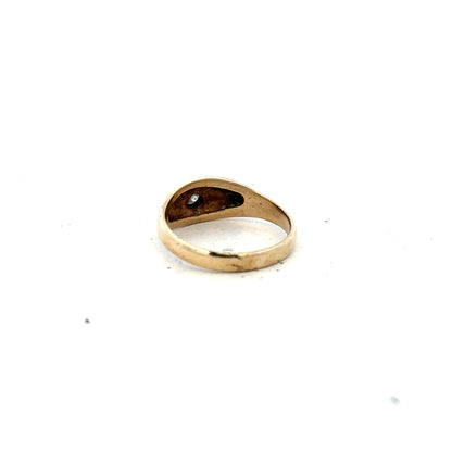 9ct yellow gold diamond ring in size N with sparkling diamonds, showcasing a classic and elegant jewelry design.