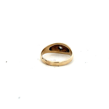 9ct yellow gold diamond ring in size N with sparkling diamonds, showcasing a classic and elegant jewelry design.