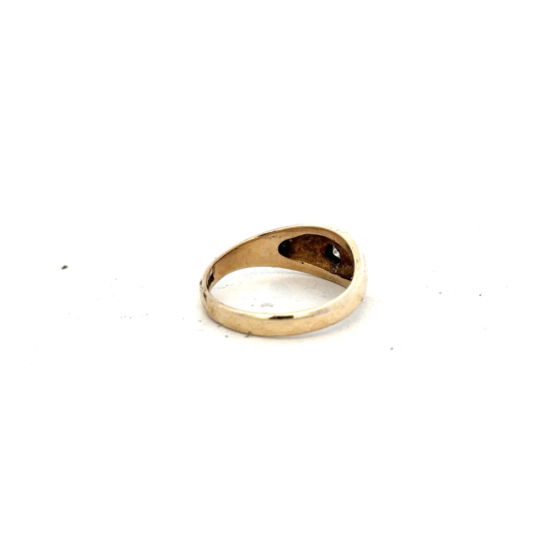 9ct yellow gold diamond ring in size N, featuring a sparkling diamond setting on a sleek gold band.