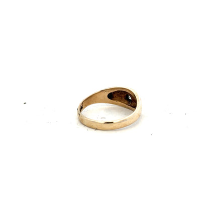 9ct yellow gold diamond ring in size N, featuring a sparkling diamond setting on a sleek gold band.