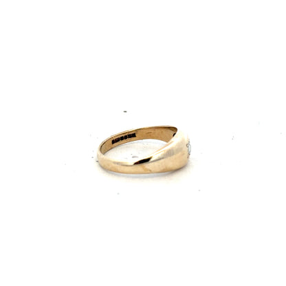 9ct yellow gold diamond ring in size N with sparkling diamonds, unbranded jewelry with elegant design.