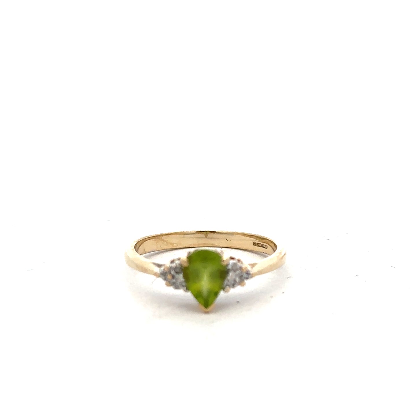 9ct yellow gold diamond ring size N1/2 with sparkling diamonds, showcasing a classic and elegant jewelry design.