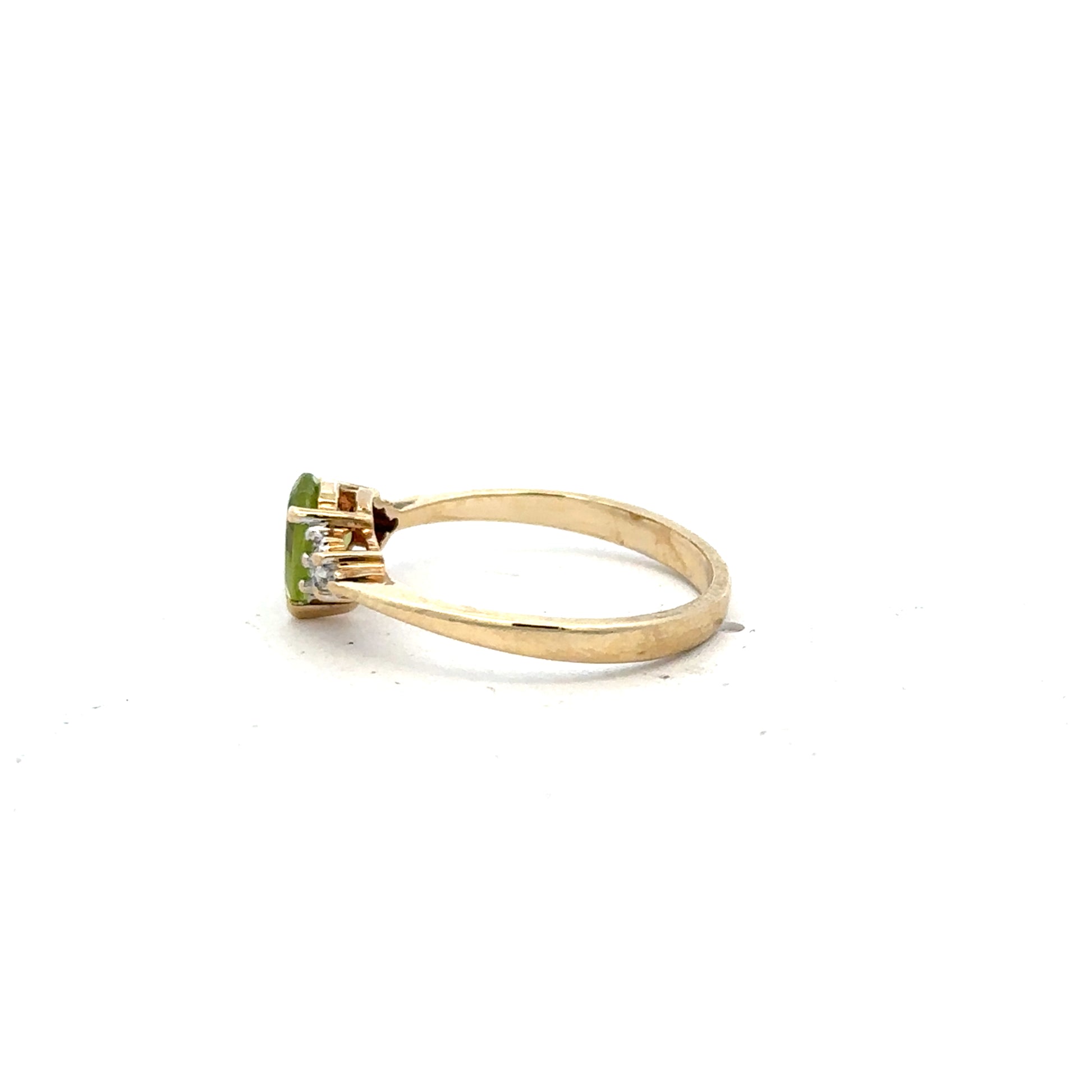 9ct yellow gold diamond ring size N 1/2 with sparkling diamonds, showcasing elegant jewelry design.