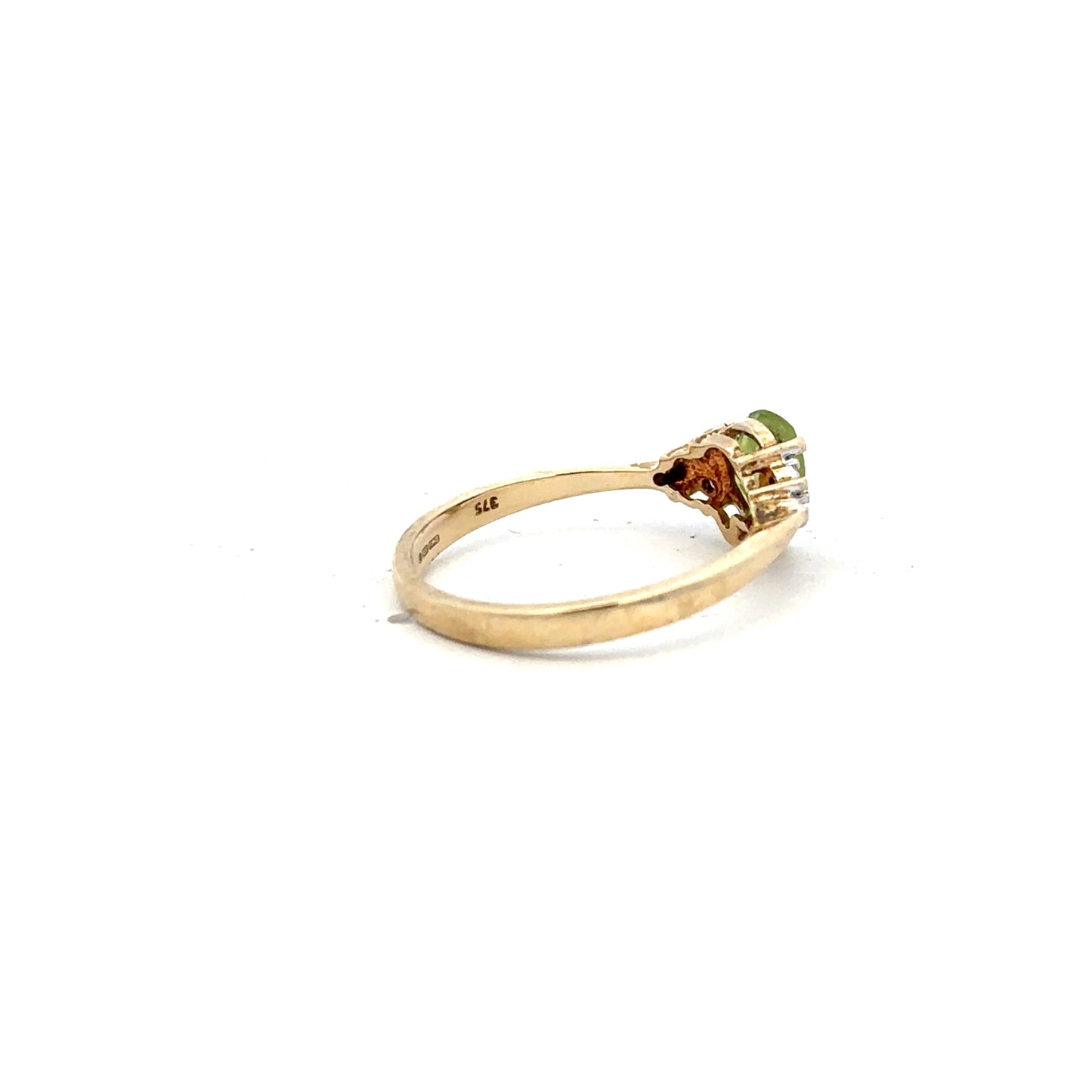 9ct yellow gold diamond ring size N1/2 with sparkling diamonds, showcasing elegant craftsmanship and classic jewelry design.